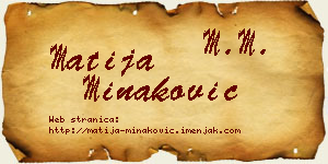 Matija Minaković vizit kartica